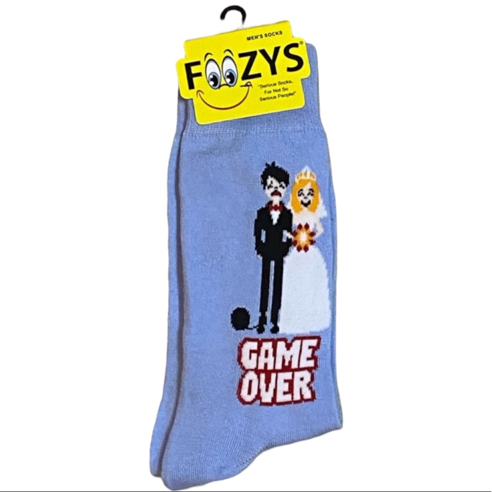 NEW Foozy”s Game Over Wedding Socks
